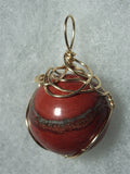 Red jasper Ball Sphere Marble Pendant Wire Wrapped 14/20 Gold Filled- Jemel
