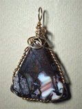 Rock Art Jasper Pendant Wire Wrapped Bronze