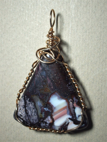 Rock Art Jasper Pendant Wire Wrapped Bronze