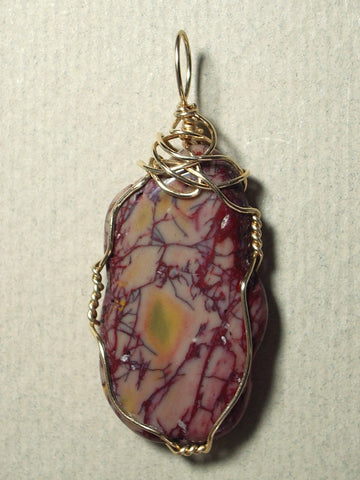 Rock Art Jasper Pendant Wire Wrapped 14/20 Gold Filled - Jemel