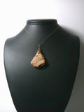 Rock Art Jasper Pendant Wire Wrapped Bronze display - Jemel