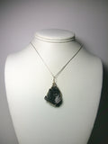 Black Kyanite Crystal Pendant Wire Wrapped .925 Sterling Silver display - Jemel
