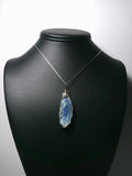 Kyanite Crystal Pendant Wire Wrapped .925 Sterling Silver display - Jemel