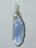 Kyanite Crystal Pendant Wire Wrapped .925 Sterling Silver - Jemel
