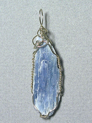 Kyanite Crystal Pendant Wire Wrapped .925 Sterling Silver - Jemel