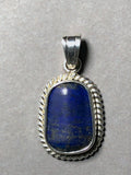 Lapis-Lazuli Cabochon in .999 Fine Silver Bezel Pendant - Jemel 