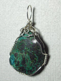 Magnetite Chrysocolla Pendant Wire Wrapped .925 Sterling Silver