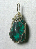 Magnetite Chrysocolla Pendant Wire Wrapped .925 Sterling Silver - Jemel