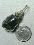 Magnetite Stone Pendant Wire Wrapped .925 Sterling Silver