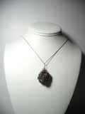 Raw Healer's Gold Magnetite Pyrite Pendant Wire Wrapped 1.925 Sterling Silver display - Jemel