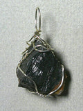 Raw Magnetite Stone Pendant Wire Wrapped .925 Sterling Silver