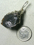 Raw Magnetite Stone Pendant Wire Wrapped .925 Sterling Silver