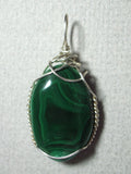 Malachite Pendant Wire Wrapped .925 Sterling Silver
