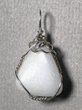 Yule White Marble Pendant Wire Wrapped .925 Sterling Silver