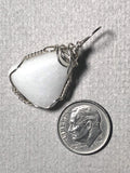 Yule White Marble Pendant Wire Wrapped .925 Sterling Silver