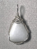Yule White Marble Pendant Wire Wrapped .925 Sterling Silver - Jemel