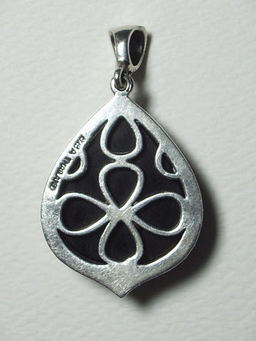 Black Onyx Cushion Faceted Teardrop with Marcasite Pendant – Jemel