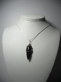 Obsidian Arrowhead Pendant Wire Wrapped .925 Sterling Silver display - Jemel
