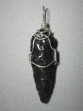 Obsidian Arrowhead Pendant Wire Wrapped .925 Sterling Silver - Jemel