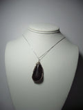 Mahogany Obsidian Stone Pendant Wire Wrapped .925 Sterling Silver display - Jemel