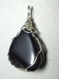 Black Onyx Pendant Wire Wrapped .925 Sterling Silver