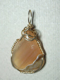 Banded Opal Pendant Wire Wrapped 14/20 Gold Filled