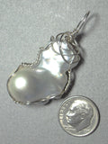 Baroque Fireball Pearl Pendant Wire Wrapped .925 Sterling Silver