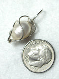 Cultured Freshwater Pearl Bead Pendant Wire Wrapped .925 Sterling Silver