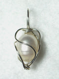 Cultured Freshwater Pearl Bead Pendant Wire Wrapped .925 Sterling Silver - Jemel