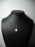 Cultured Freshwater Pearl Coin Bead Pendant Wire Wrapped .925 Sterling Silver - Jemel