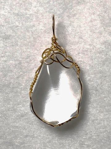 Clear Quartz Pendant Wire Wrapped 14/20 Gold Filled - Jemel
