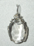 Faceted Clear Quartz Pendant Wire Wrapped .925 Sterling Silver