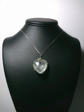 Quartz Crystal Heart Pendant Wire Wrapped .925 Sterling Silver display - Jemel