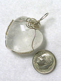 Quartz Crystal Heart Pendant Wire Wrapped .925 Sterling Silver