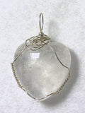 Quartz Crystal Heart Pendant Wire Wrapped .925 Sterling Silver - Jemel