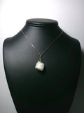 Raw Crystalline Quartz Pendant Wire Wrapped .925 Sterling Silver display - Jemel
