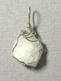 Raw Crystalline Quartz Pendant Wire Wrapped .925 Sterling Silver - Jemel