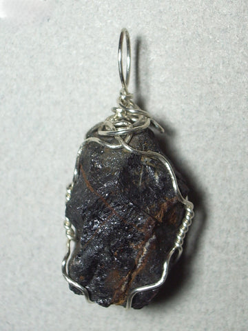 Raw Magnetite Pendant Wire Wrapped .925 Sterling Silver - Jemel