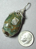 Rain Forest Rhyolite Pendant Wire Wrapped .925 Sterling Silver