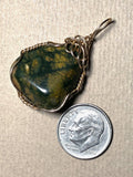 Rain Forest Rhyolite Pendant Wire Wrapped 14K Gold Filled - Jemel