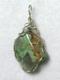 Rain Forest Rhyolite Pendant Wire Wrapped .925 Sterling Silver - Jemel