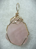 Rose Quartz Stone Pendant Wire Wrapped 14/20 Gold Filled