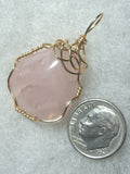 Rose Quartz Stone Pendant Wire Wrapped 14/20 Gold Filled
