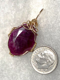 Faceted Ruby Crystal Pendant Wire Wrapped 14/20 Gold Filled
