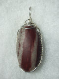 Shiva Lingam Stone Pendant Wire Wrapped .925 Sterling Silver