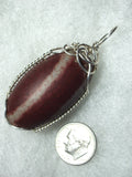 Shiva Lingam Stone Pendant Wire Wrapped .925 Sterling Silver