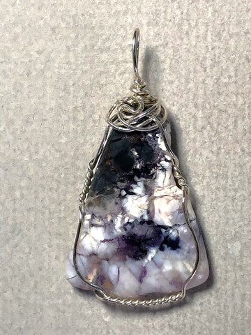 Tiffany Stone Pendant Wire Wrapped .925 Sterling Silver - Jemel