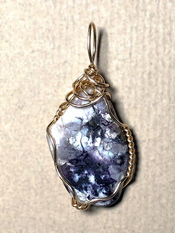 Tiffany Stone Pendant Wire Wrapped 14/20 Gold Filled - Jemel