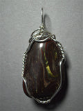 Tiger Iron Pendant Wire Wrapped .925 Sterling Silver