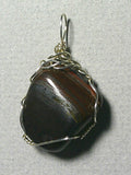 Tiger Iron Pendant Wire Wrapped .925 Sterling Silver
